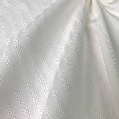 Батист белый Мерешко с полосами размер отреза 50:140 см