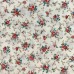 Японский бежевый тонкий принтованный хлопок 10:110 см, мелкий рисунок красные Цветы 5 мм, плотность ткани 120 гр/м