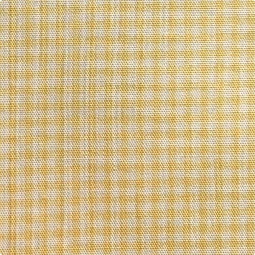 Японский белый принтованный хлопок 10:110 см, мелкий рисунок желтая Клетка 0.3 мм, плетение разреженное плотность ткани 110 гр/м