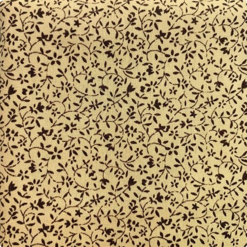 Японский желтый принтованный хлопок 10:110 см, мелкий рисунок графитовые Веточки 0.5 мм, плотность ткани 120 гр/м