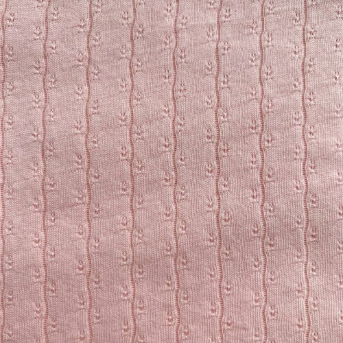 Трикотаж розового цвета с ажурной полосой размер отреза 36:50 см