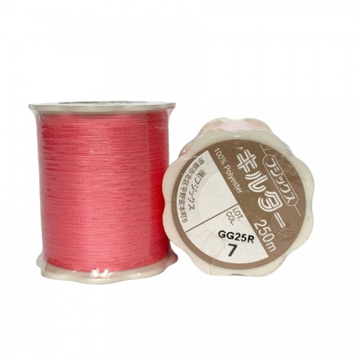 Японские нитки для шитья и стежки Fujix Quilter Farm розовые №7 намотка 250 метров