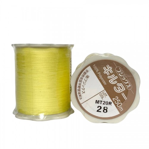 Японские нитки для шитья и стежки Fujix Quilter Farm желтые №28 намотка 250 метров