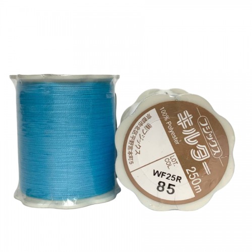 Японские нитки для шитья и стежки Fujix Quilter Farm голубые №85 намотка 250 метров