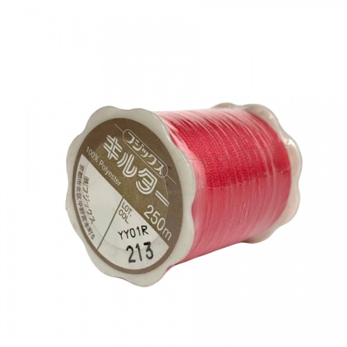 Японские нитки для шитья и стежки Fujix Quilter Farm темно-розовые №213 намотка 250 метров