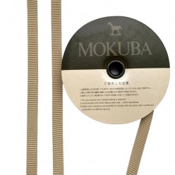 Репсовая лента бежевая хаки Mokuba