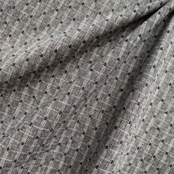Японский фактурный хлопок #509 серый/темно-синий 