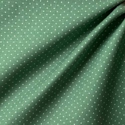 Принтованый хлопок светло-зеленый «Мелкий горох» 110 см Корея 