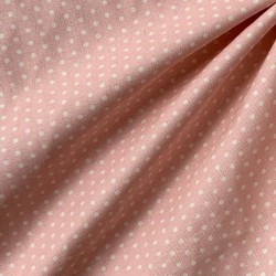 Принтованый хлопок розовый «Мелкий горох» 110 см Корея 