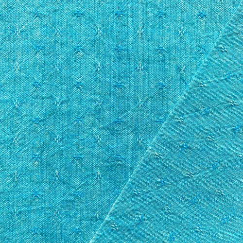 Японский фактурный хлопок 625 ярко-голубой размер отреза 50:70 см