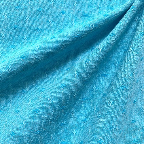Японский фактурный хлопок 625 ярко-голубой размер отреза 50:50 см