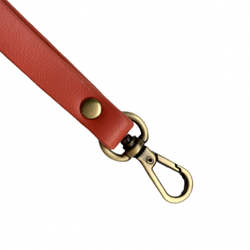 Ручка-петля для сумки с карабином рыжий