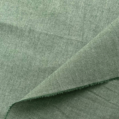 Хлопок жатый зеленый Authentic Collection, отрез 100:124 см