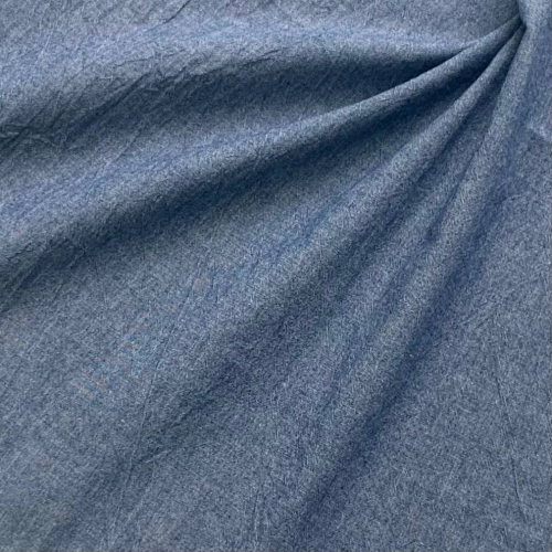 Хлопок жатый синий Authentic Collection, отрез 100:124 см