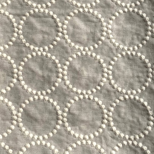 Хлопок бежево-серый (лён) с шитьем Япония 10:140 см