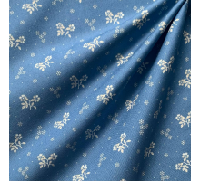 Принтованый хлопок цветы веточки Moda fabrics 110 см голубой джинс/деним