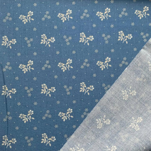 Хлопок принт цветы веточки Moda fabrics 10:110 см голубой джинс/деним