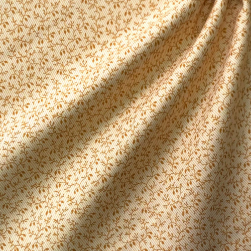 Хлопок принт веточки на желтом фоне с микрополосой Moda fabrics 10:110 см