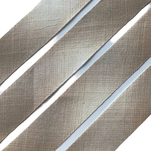 Косая бейка №5 из Японского фактурного хлопка светло-бежево-серый градиент Ширина 4 см