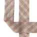 Косая бейка №9 из Японского фактурного хлопка розово-бежевая клетка Ширина 4 см