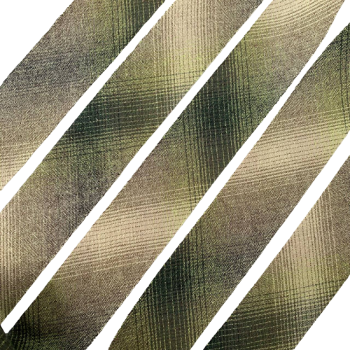 Косая бейка №18 из Японского фактурного хлопка тепло-зеленый градиент Ширина 4 см