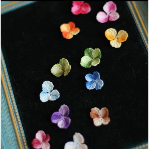Нитки в наборе для вязания миниатюры градиент 13 цветов. Хлопок