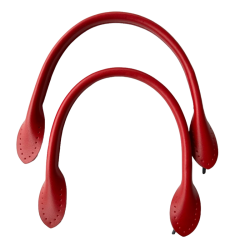 Ручки для сумок кожаные пришивные длина 30 см, красные