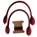 Ручки для сумок кожаные пришивные длина 30 см. Красные